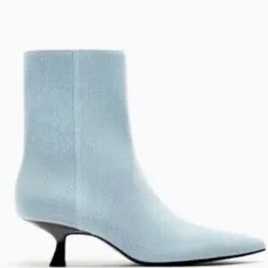 Zara Blue Heeled Boots with Stiletto Heel